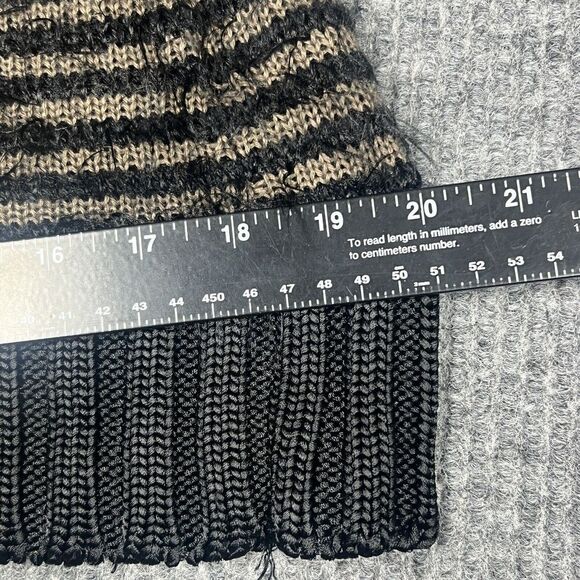 Rachel Roy Sweater Dress Womens Large Black Brown Striped Stretch Wool Fitted - Picture 11 of 13